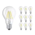 Multipack 10x Ledvance Classic LED E27 Birne Fadenlampe Klar 4W 470lm - 827 Extra Warmweiß | Ersatz für 40W