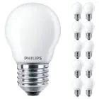 Multipack 10x Philips Master Value LED Lustre E27 Kugel Matt 3.4W 470lm - 927 Extra Warmweiß | Höchste Farbwiedergabe - Dimmbar - Ersatz für 40W