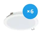 Multipack 6x Philips LED Downlight DN065B Metall Weiß 19W 2000lm 110D - 830 Warmweiß | 225mm - Ausschnitt 200mm - IP20