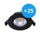 Multipack 25x Noxion LED Schwenkbar Slim Spot Schwarz Rund 6W 550lm 60D - 927 Extra Warmweiß | 85mm - IP54 - Dimmbar - Höchste Farbwiedergabe