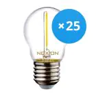 Multipack 25x Noxion Lucent LED E27 Kugel Fadenlampe Klar 1.4W 136LM - 827 Extra Warmweiß | Ersatz für 15W