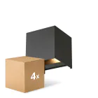 Multipack 4x D'Lite Wandleuchte Elingen Aluminium Schwarz Up & Down 4.9W 480lm - 830 Warmweiß | IP65