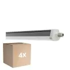 Multipack 4x Ledvance Wasserdicht Deckenleuchte Feuchtigkeitsdicht FLEX Durchgangsverdrahtung 42W 6900lm - 865 Tageslichtweiß | 150cm - Ersatz Für 2x58W