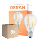 Multipack 6x Osram LED Superstar E27 Birne Fadenlampe Klar 7.5W 1055lm - 940 Kaltweiß | Höchste Farbwiedergabe - Dimmbar - Ersatz Für 75W