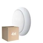 Multipack 4x Noxion LED-Wand- und Deckenleuchte Pro V2 12/16/20W 2400lm - 830-840-865 CCT | 325mm - IP65 + Ring Weiß