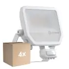 Multipack 4x Ledvance Led-Scheinwerfer Aluminium Weiß 41W 6000lm 100D - 840 Kaltweiß | IP65 - Bewegungs- Und Lichtsensor - Symmetrisch