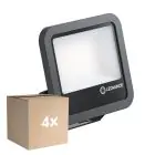 Multipack 4x Ledvance Led-Scheinwerfer Aluminium Schwarz 69W 10000lm 100D - 865 Tageslichtweiß | IP66 - Symmetrisch
