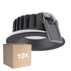 Multipack 10x Ledvance LED-Spot Air Fix Aluminium Schwarz 6W 480lm 36D - 927 Extra Warmweiß | Ausschnitt 68mm - IP65 - Höchste Farbwiedergabe - Dimmbar