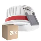 Multipack 20x Ledvance LED-Spot Fire Rated Aluminium Weiß 8W 640lm 36D - 927 Extra Warmweiß | Ausschnitt 68mm - IP65 - Höchste Farbwiedergabe - Dimmbar