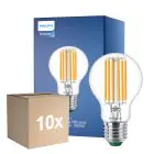 Multipack 10x Philips MASTER LED Glühbirne Ultra Efficient E27 Birne Klar 5.2W 1095lm - 830 Warmweiß | Ersatz für 75W