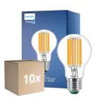 Multipack 10x Philips MASTER LED Glühbirne Ultra Efficient E27 Birne Klar 7.3W 1535lm - 830 Warmweiß | Ersatz für 100W