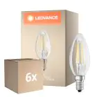 Multipack 6x Osram Classic LED E14 Kerze Fadenlampe Klar 5.5W 806lm - 827 Extra Warmweiß | Dimmbar - Ersatz Für 60W
