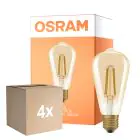 Multipack 4x Osram Vintage 1906 LED E27 Edison Fadenlampe Gold 7.2W 806lm - 824 Extra Warmweiß | Ersatz Für 60W