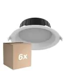 Multipack 6x Noxion LED Downlight Hera Mittel Einbau Weiß 9W 900lm 80D - 827-830-840 CCT | 146mm - Ausschnitt 120mm