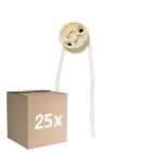 Multipack 25x Universal GU10 Sockel - Universele GU10 Fitting - Weiß 0.1m - 2 pole 0.5mm2 (Für Noxion)