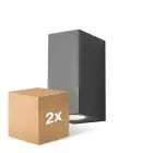 Multipack 2x D'Lite Wandleuchte Vrebos Aluminium Schwarz Up & Down | IP54 - Geeignet Für 2x GU10