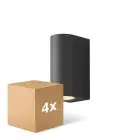 Multipack 4x D'Lite Wandleuchte Vossem Aluminium Schwarz Up & Down| IP54 - Geeignet Für 2x GU10