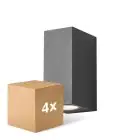 Multipack 4x D'Lite Wandleuchte Vrebos Aluminium Schwarz Up & Down | IP54 - Geeignet Für 2x GU10
