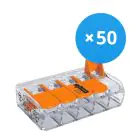 Multipack 50x Wago 221-415 Klemmleiste Verbinder | 5 Draht Verbindung 