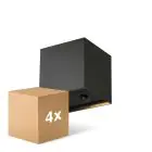 Multipack 4x D'Lite Wandleuchte Elingen Aluminium Schwarz Up & Down 2.9W 170lm - 830 Warmweiß | IP65 - Batteriebetrieben - Lichtsensor